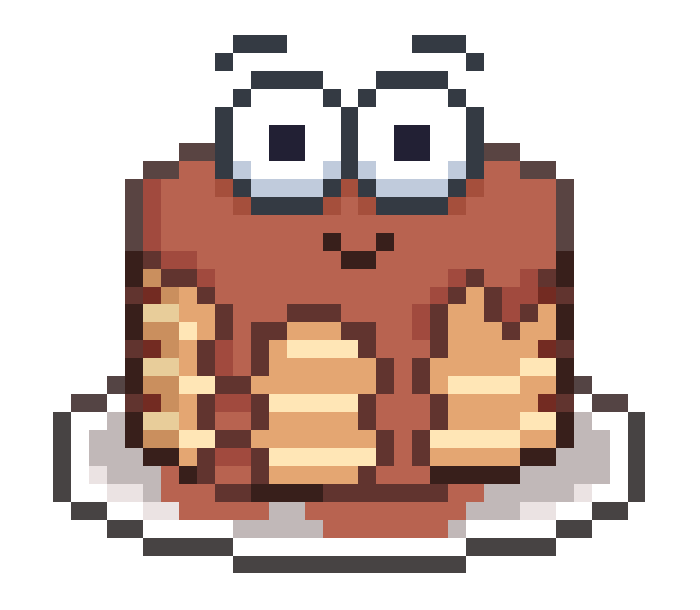 Smiling stack of pancakes.